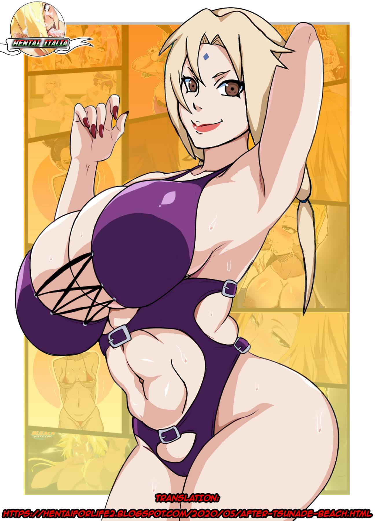 Hentai Manga Comic-After Tsunade's Obscene Beach-Read-3